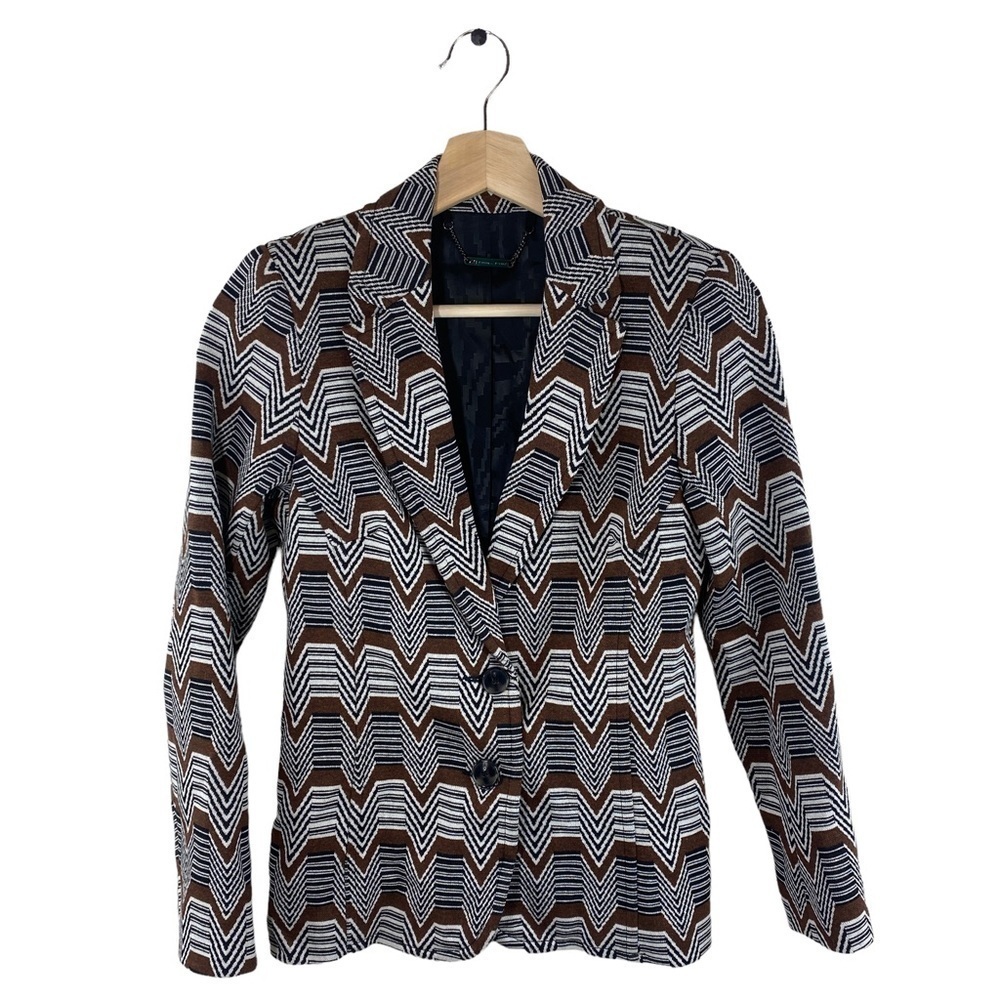 Trina Turk Geometric Print Two Button Blazer